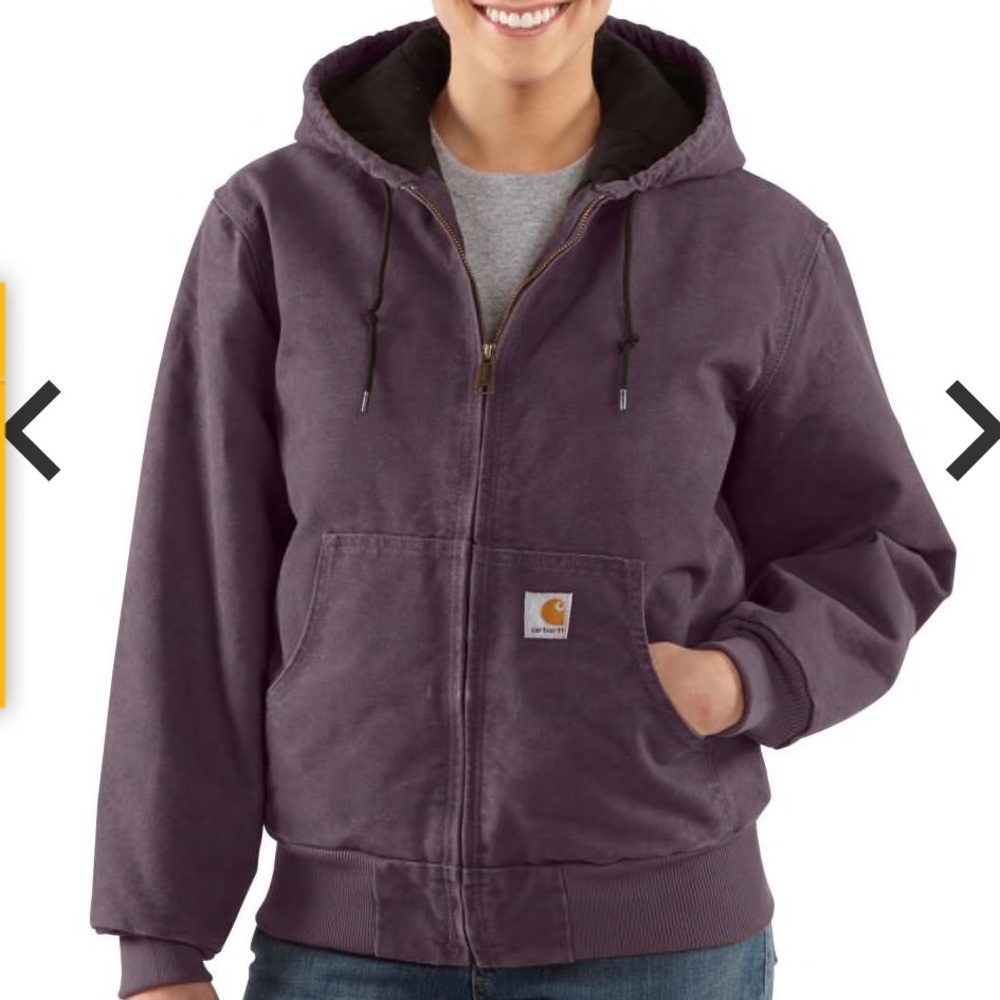 Purple carhartt coat. Slightly worn